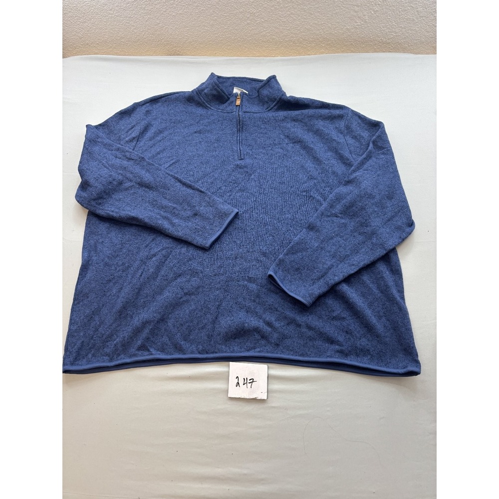 Saddlebred Mens 4X Quarter Zip Sweater Blue Pullover Long Sleeve Knit Casual